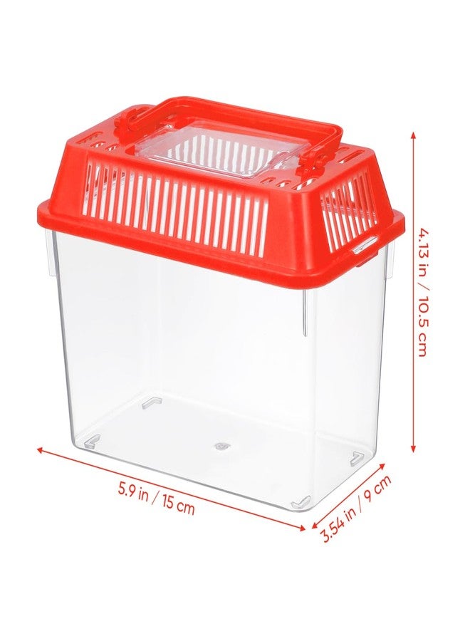 BUGUUYO Mini Plastic Fish Tank, Small Portable Aquarium with Lid for Small Critters and Creatures Pet Fish Easy to Clean and Transparent Tank Design - Image 2